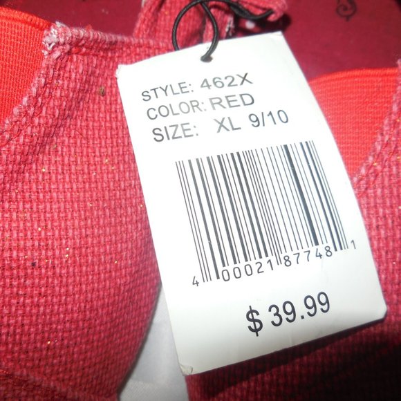 Women's Shoes 9/10 summer canvas flats casual red NWT - Picture 4 of 9